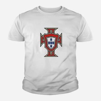 Portugal Soccer National Team Football Retro Crest Graphic Youth T-shirt | Crazezy