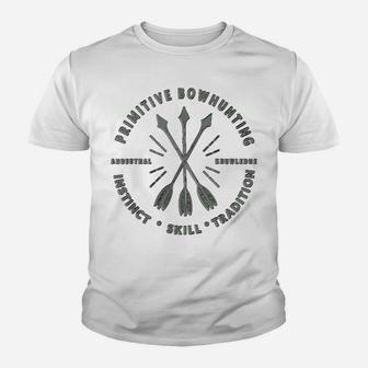 Primitive Bow Hunting , Archery Bow Hunter Gift Youth T-shirt | Crazezy AU