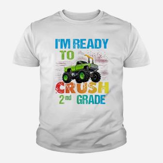 Ready To Crush 2Nd Grade Monster Truck Design School Shirt Youth T-shirt | Crazezy