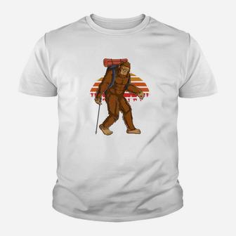Retro Bigfoot Hiking Men Funny Hiker Gift Youth T-shirt | Crazezy AU