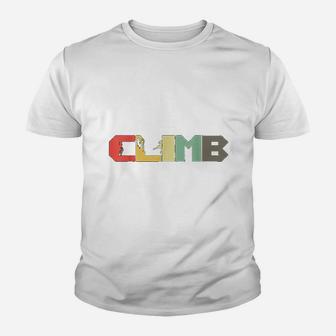 Retro Rock Climbing Gift I Vintage Climber Mountaineer Youth T-shirt | Crazezy