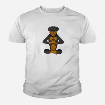 Rottweiler Yoga Namaste Funny Dog Gift Premium Youth T-shirt | Crazezy UK