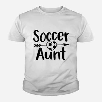 Soccer Aunt Heart Sport Lover Auntie Mothers Day Youth T-shirt | Crazezy