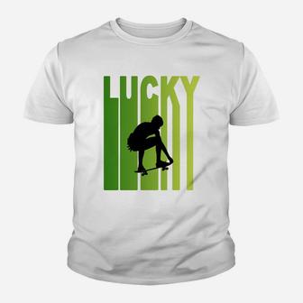 St Patricks Day Lucky Skateboarding Funny Sport Lovers Gift Youth T-shirt | Crazezy