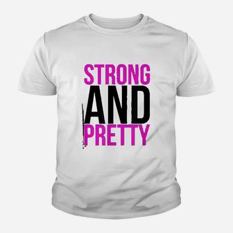 Strong And Pretty Funny Strongman Workout Gym Youth T-shirt | Crazezy