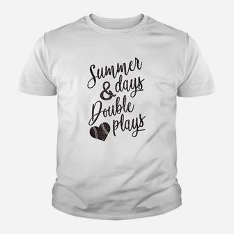 Summer Days Double Plays Baseball Softball Mom Youth T-shirt | Crazezy DE