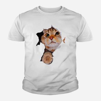 Sweet Kitten Torn Cloth - Funny Cats Lover Cats Owner Youth T-shirt | Crazezy