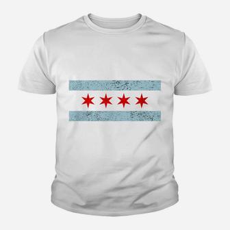 Sweet Vintage Retro Chicago Flag Red Six Pointed Stars Youth T-shirt | Crazezy