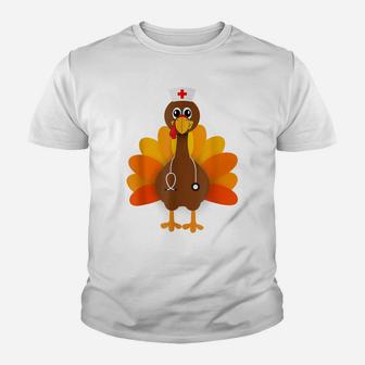 Thanksgiving Scrub Tops Women Turkey Nurse Holiday Nursing Youth T-shirt | Crazezy