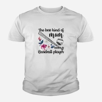 The Best Kind Of Mom Raises A Baseball Player Youth T-shirt | Crazezy