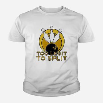 Too Legit To Split Bowling Team Funny Graphic Youth T-shirt | Crazezy UK