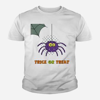 Trick Or Treat Spiderweb Youth T-shirt | Crazezy CA