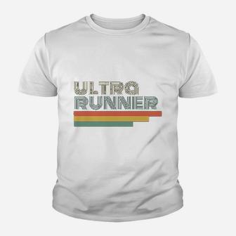 Ultra Runner Gift Vintage Retro Marathon Trail Running Youth T-shirt | Crazezy