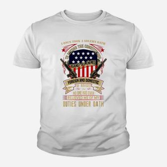 Veteran Design - No One Has Relieved Me Of My Oath Youth T-shirt | Crazezy UK