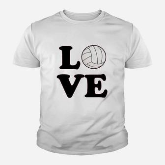 Volleyball Love Team Player Cute Fan Youth Kids Girl Boy Youth T-shirt | Crazezy