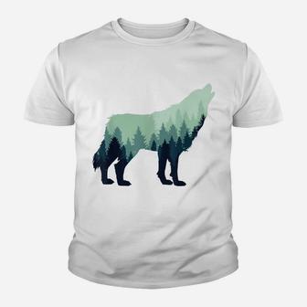 Wolf Nature Forest Outdoor Hiking Camping Hunting Gift Youth T-shirt | Crazezy UK