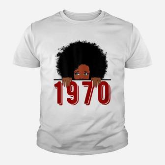 Womens Black Queen Born In 1970 49Th Awesome Birthday Gifts Youth T-shirt | Crazezy AU