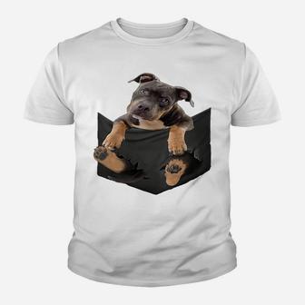 Womens Dog Lovers Gifts Pitbull In Pocket Funny Dog Pitubull Youth T-shirt | Crazezy AU