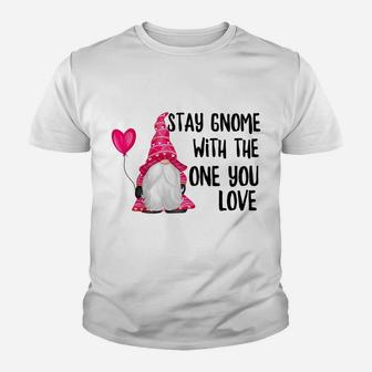 Womens Valentine's Day Stay Gnome With One You Love Be Safe Raglan Baseball Tee Youth T-shirt | Crazezy UK