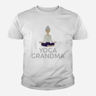 Yoga Grandma - Cool Meditating Grandmother T Shirt Youth T-shirt | Crazezy