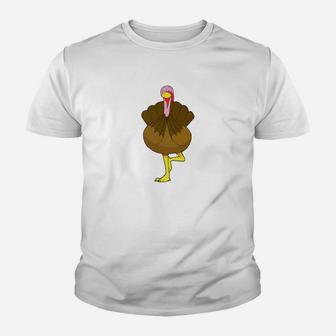 Yoga Turkey Funny Thanksgiving Day Graphic Youth T-shirt | Crazezy