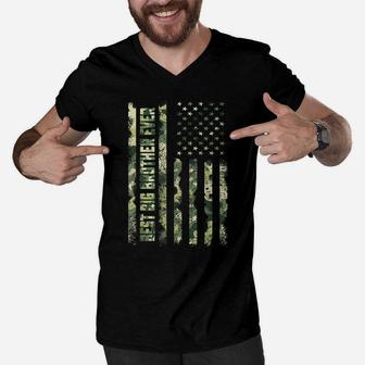 Best Big Brother Ever American Flag Camo Tshirt Fathers Day Men V-Neck Tshirt | Crazezy DE