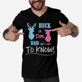 Buck Or Doe Gender Reveal Party Shirt Dad Baby Announcement Men V-Neck Tshirt | Crazezy CA