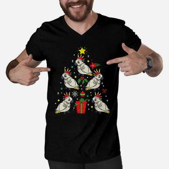Cockatoo Christmas Ornament Tree Xmas Mom Dad Bird Gift Men V-Neck Tshirt | Crazezy