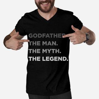 Cool Godfather The Man The Myth The Legend Best Uncle Men V-Neck Tshirt | Crazezy CA