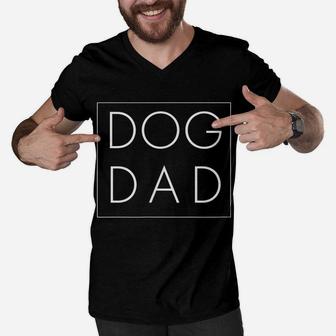 Dad Joke Design Funny Dog Dad Modern Father Men V-Neck Tshirt | Crazezy DE