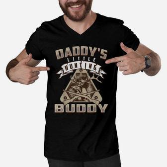 Daddy's Little Hunting Buddy Shirt | Cute Teeny Chaser Gift Men V-Neck Tshirt | Crazezy