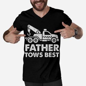 Father Tows Best Tow Truck Driver Gift Men V-Neck Tshirt | Crazezy