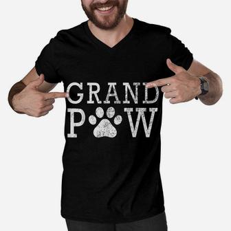 Funny Grand Paw Vintage Dogs Lovers Grandparents Day Gifts Men V-Neck Tshirt | Crazezy