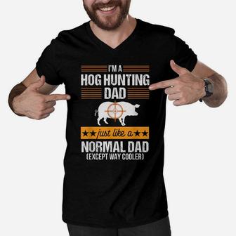 Hog Hunting Funny Dad Boar Hunter Pig Gift Men V-Neck Tshirt | Crazezy