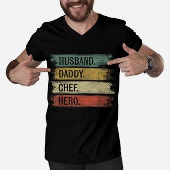 Husband Daddy Chef Hero Pastry Chef Gift Baker Bakery Baking Men V-Neck Tshirt | Crazezy AU
