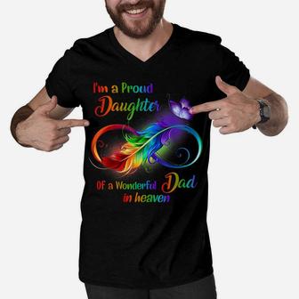 I'm A Proud Daughter Of A Wonderful Dad In Heaven Men V-Neck Tshirt | Crazezy DE