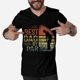 Mens Best Dad By Par Daddy Father's Day Gifts Golf Lover Golfer Men V-Neck Tshirt | Crazezy CA