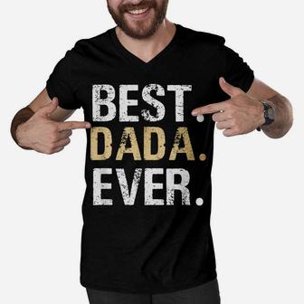 Mens Best Dada Graphic Dada Gift From Granddaughter Grandson Men V-Neck Tshirt | Crazezy