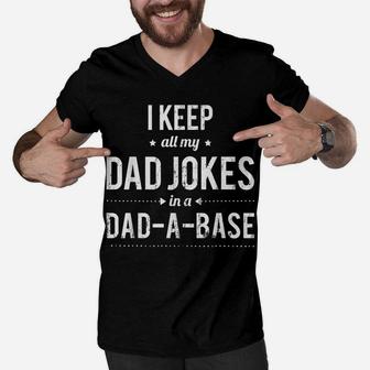 Mens Humorous Sarcastic Punny Daddy Fathers Day Gift Dad Jokes Men V-Neck Tshirt | Crazezy
