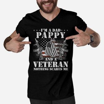 Mens I'm A Dad Pappy Veteran Father's Day Gift Tee Shirt Men V-Neck Tshirt | Crazezy DE