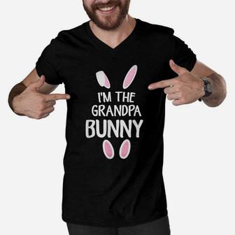 Mens I'm The Grandpa Bunny Grandfather Easter Day Men V-Neck Tshirt | Crazezy