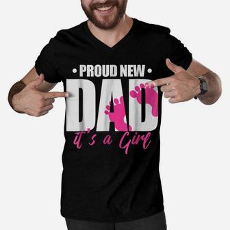 Mens Proud New Dad It's A Girl Men V-Neck Tshirt | Crazezy