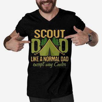 Scout Dad T Shirt Cub Leader Boy Camping Scouting Gift Men Men V-Neck Tshirt | Crazezy UK