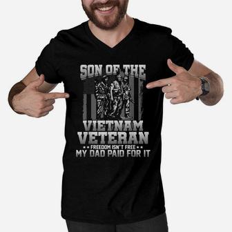 Vietnam Veteran Tshirt Freedom Isn't Free My Dad Paid For It Men V-Neck Tshirt | Crazezy