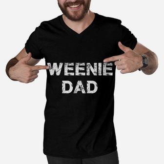 Weenie Dad Dachshund Dad Mens Gift Men V-Neck Tshirt | Crazezy