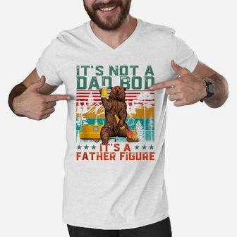 It's Not A Dad Bod It's Father Figure Bear Beer Lover Gift Men V-Neck Tshirt | Crazezy