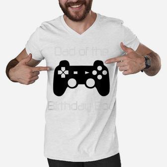 Mens Boy's Video Game Gamer Truck Birthday Party Shirt For Dad Men V-Neck Tshirt | Crazezy