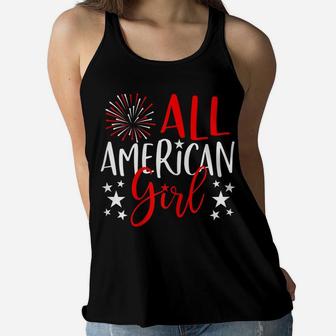 4Th Of July Family Matching Shirts All-American Girl Tshirt Women Flowy Tank | Crazezy