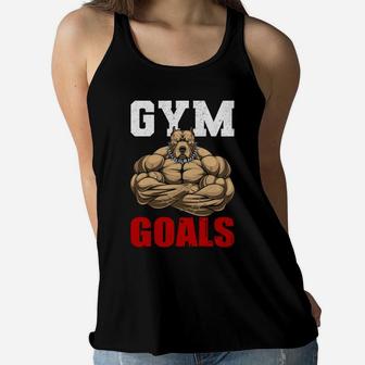 A Strongest Gymer Gets Gym Goals Ladies Flowy Tank | Crazezy AU
