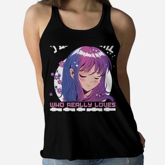 Anime Gifts For Teen Girls Just A Girl Who Loves Anime Women Flowy Tank | Crazezy CA